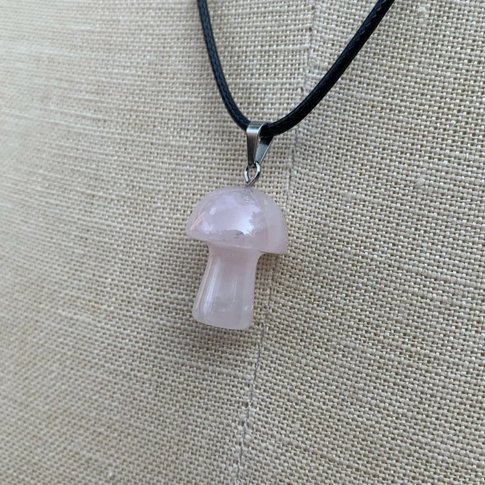 Handmade Genuine Stone Mushroom Amulet Necklace - Picture 2 of 10